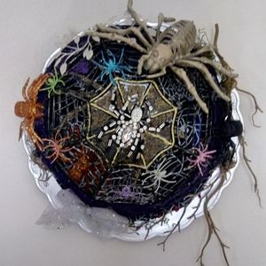 Gothic Spider 3D Wall or Door Hanging / Wreath / Centerpiece / 16 inch. OOAK